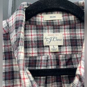J. Crew men’s plaid long sleeved flannel size large slim
